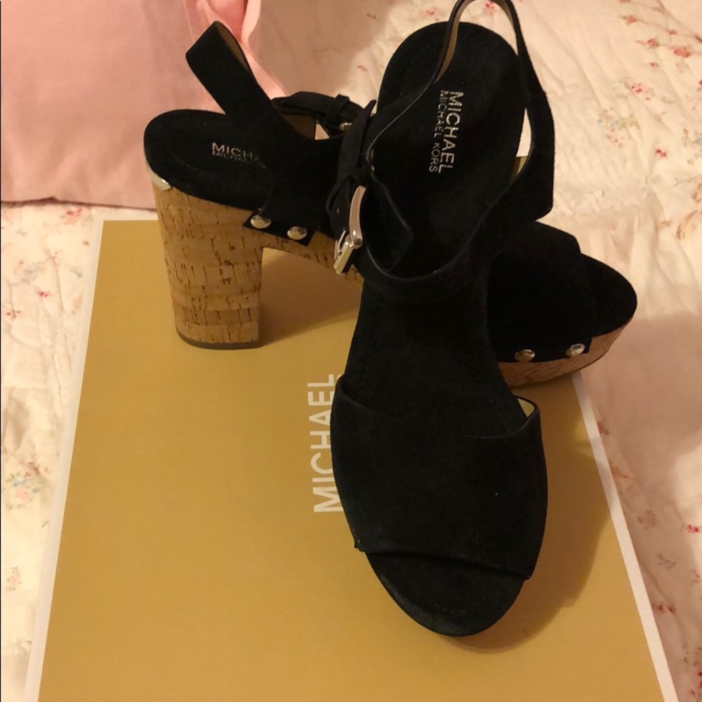 New Michael Kors Hayden Black Suede Platform